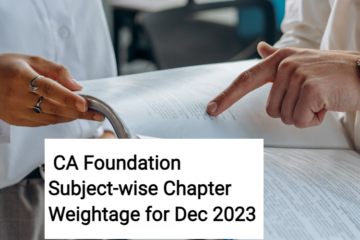CA Foundation Subject-wise Chapter Weightage for Dec 2023