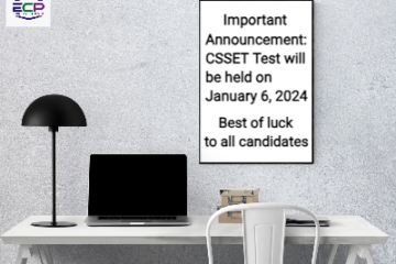 Announcement : CSSET Test Scheduled for January 6, 2024